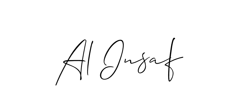 It looks lik you need a new signature style for name Al Insaf. Design unique handwritten (Allison_Script) signature with our free signature maker in just a few clicks. Al Insaf signature style 2 images and pictures png