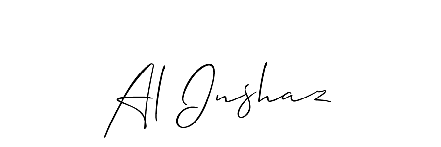 Use a signature maker to create a handwritten signature online. With this signature software, you can design (Allison_Script) your own signature for name Al Inshaz. Al Inshaz signature style 2 images and pictures png