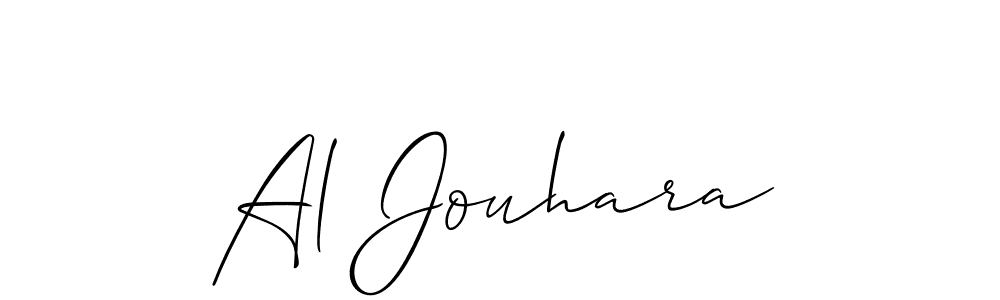 Also You can easily find your signature by using the search form. We will create Al Jouhara name handwritten signature images for you free of cost using Allison_Script sign style. Al Jouhara signature style 2 images and pictures png