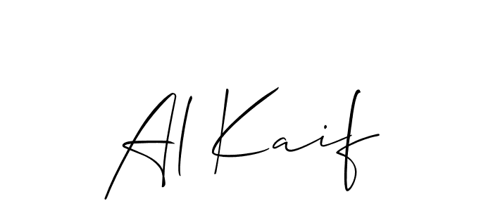 The best way (Allison_Script) to make a short signature is to pick only two or three words in your name. The name Al Kaif include a total of six letters. For converting this name. Al Kaif signature style 2 images and pictures png