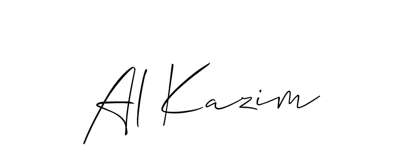 Also You can easily find your signature by using the search form. We will create Al Kazim name handwritten signature images for you free of cost using Allison_Script sign style. Al Kazim signature style 2 images and pictures png