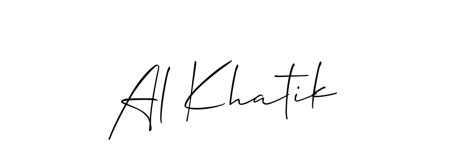 Check out images of Autograph of Al Khatik name. Actor Al Khatik Signature Style. Allison_Script is a professional sign style online. Al Khatik signature style 2 images and pictures png