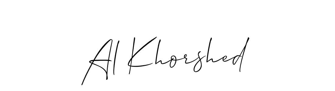 It looks lik you need a new signature style for name Al Khorshed. Design unique handwritten (Allison_Script) signature with our free signature maker in just a few clicks. Al Khorshed signature style 2 images and pictures png