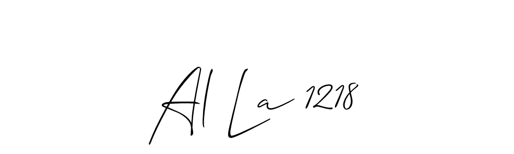 Similarly Allison_Script is the best handwritten signature design. Signature creator online .You can use it as an online autograph creator for name Al La 1218. Al La 1218 signature style 2 images and pictures png