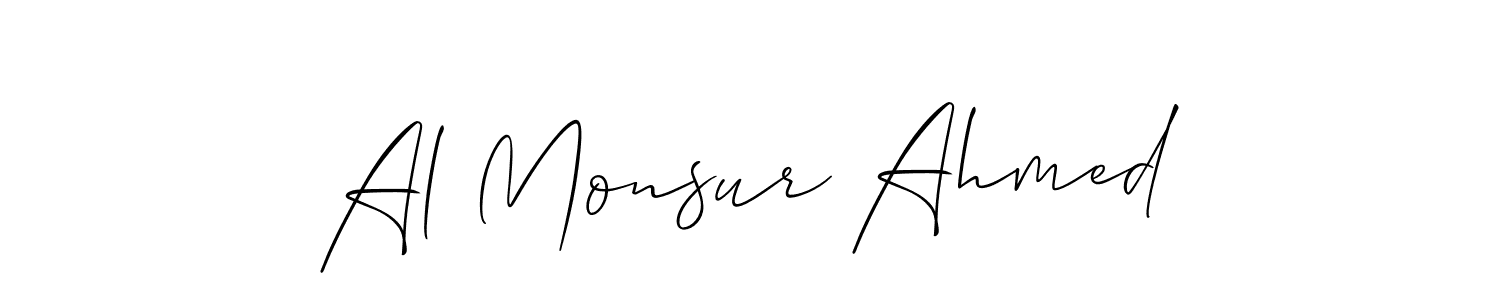 Also we have Al Monsur Ahmed name is the best signature style. Create professional handwritten signature collection using Allison_Script autograph style. Al Monsur Ahmed signature style 2 images and pictures png