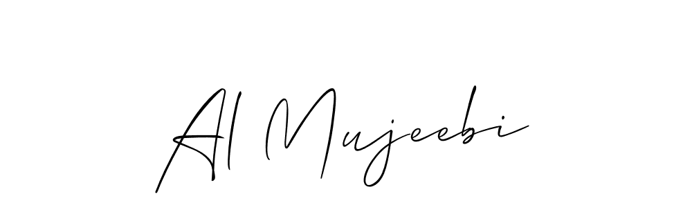 Also You can easily find your signature by using the search form. We will create Al Mujeebi name handwritten signature images for you free of cost using Allison_Script sign style. Al Mujeebi signature style 2 images and pictures png