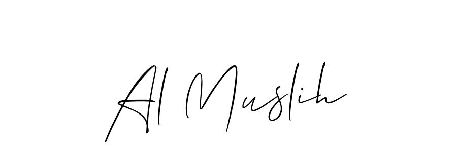 Also You can easily find your signature by using the search form. We will create Al Muslih name handwritten signature images for you free of cost using Allison_Script sign style. Al Muslih signature style 2 images and pictures png