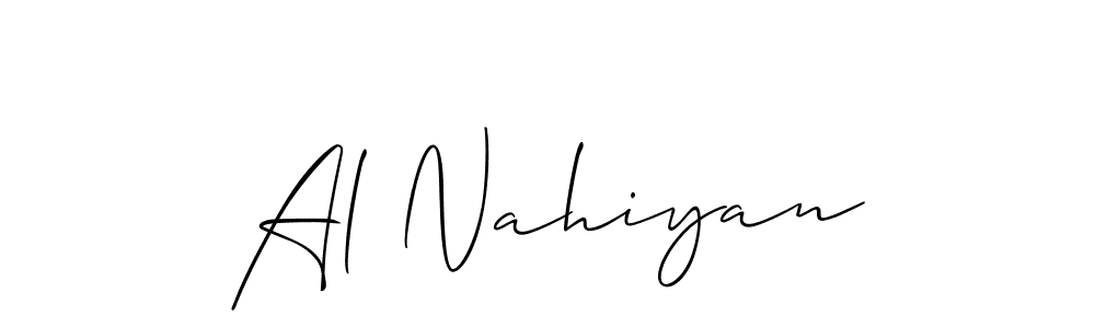 How to make Al Nahiyan name signature. Use Allison_Script style for creating short signs online. This is the latest handwritten sign. Al Nahiyan signature style 2 images and pictures png
