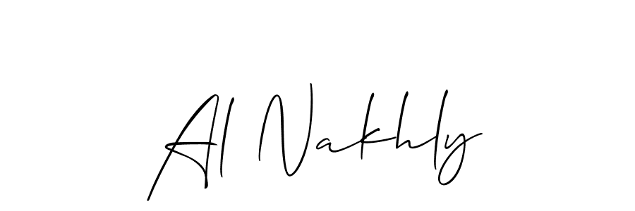It looks lik you need a new signature style for name Al Nakhly. Design unique handwritten (Allison_Script) signature with our free signature maker in just a few clicks. Al Nakhly signature style 2 images and pictures png