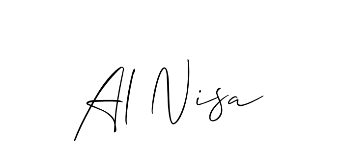 Also we have Al Nisa name is the best signature style. Create professional handwritten signature collection using Allison_Script autograph style. Al Nisa signature style 2 images and pictures png