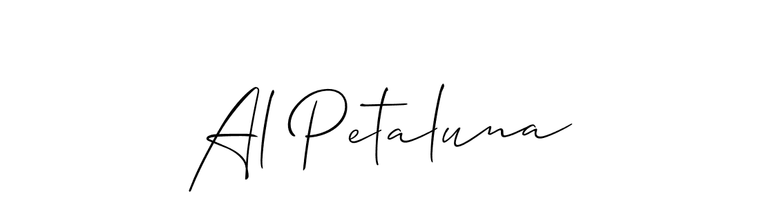 How to make Al Petaluna name signature. Use Allison_Script style for creating short signs online. This is the latest handwritten sign. Al Petaluna signature style 2 images and pictures png