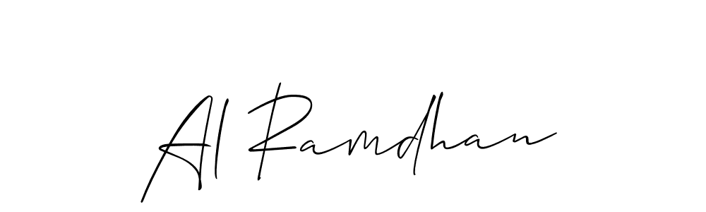 Al Ramdhan stylish signature style. Best Handwritten Sign (Allison_Script) for my name. Handwritten Signature Collection Ideas for my name Al Ramdhan. Al Ramdhan signature style 2 images and pictures png