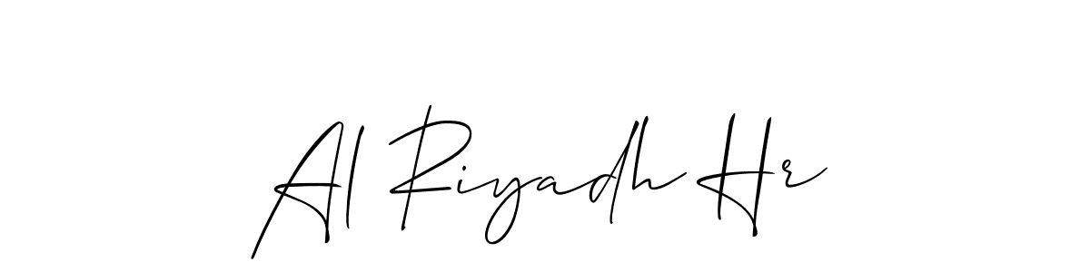 Also You can easily find your signature by using the search form. We will create Al Riyadh Hr name handwritten signature images for you free of cost using Allison_Script sign style. Al Riyadh Hr signature style 2 images and pictures png