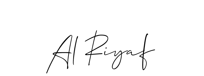 It looks lik you need a new signature style for name Al Riyaf. Design unique handwritten (Allison_Script) signature with our free signature maker in just a few clicks. Al Riyaf signature style 2 images and pictures png