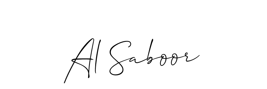 You should practise on your own different ways (Allison_Script) to write your name (Al Saboor) in signature. don't let someone else do it for you. Al Saboor signature style 2 images and pictures png