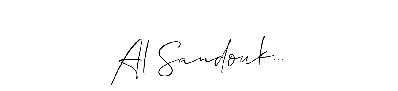 if you are searching for the best signature style for your name Al Sandouk.... so please give up your signature search. here we have designed multiple signature styles  using Allison_Script. Al Sandouk... signature style 2 images and pictures png