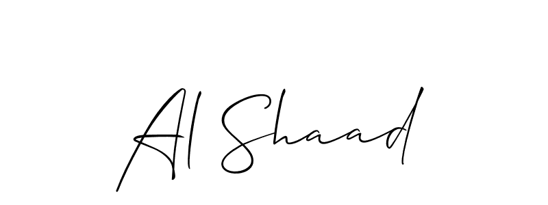 Design your own signature with our free online signature maker. With this signature software, you can create a handwritten (Allison_Script) signature for name Al Shaad. Al Shaad signature style 2 images and pictures png