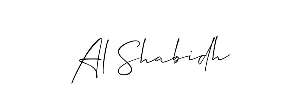 Also we have Al Shabidh name is the best signature style. Create professional handwritten signature collection using Allison_Script autograph style. Al Shabidh signature style 2 images and pictures png