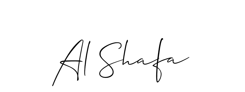 Also we have Al Shafa name is the best signature style. Create professional handwritten signature collection using Allison_Script autograph style. Al Shafa signature style 2 images and pictures png