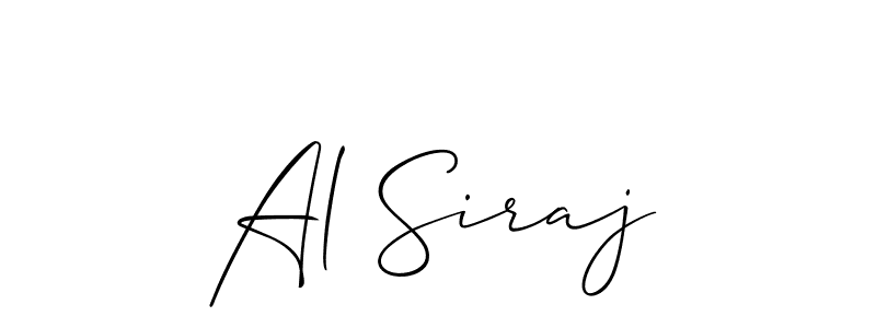 Design your own signature with our free online signature maker. With this signature software, you can create a handwritten (Allison_Script) signature for name Al Siraj. Al Siraj signature style 2 images and pictures png