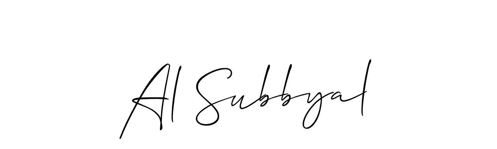 Make a beautiful signature design for name Al Subbyal. With this signature (Allison_Script) style, you can create a handwritten signature for free. Al Subbyal signature style 2 images and pictures png