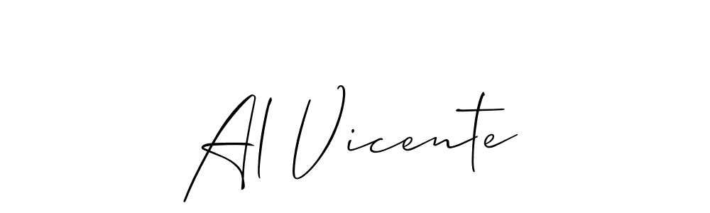 Design your own signature with our free online signature maker. With this signature software, you can create a handwritten (Allison_Script) signature for name Al Vicente. Al Vicente signature style 2 images and pictures png