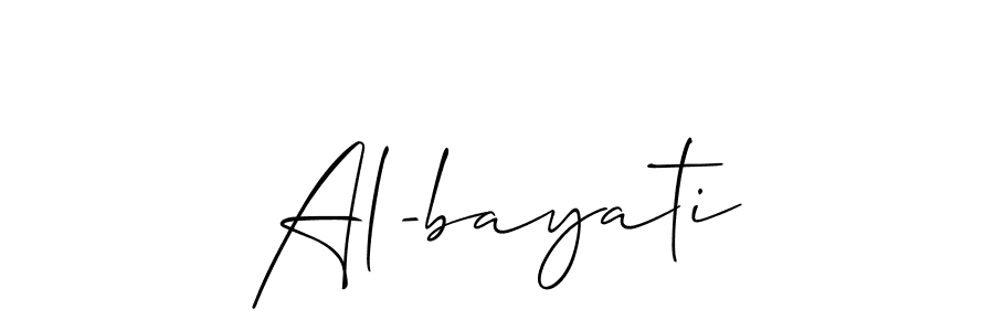 How to make Al-bayati name signature. Use Allison_Script style for creating short signs online. This is the latest handwritten sign. Al-bayati signature style 2 images and pictures png