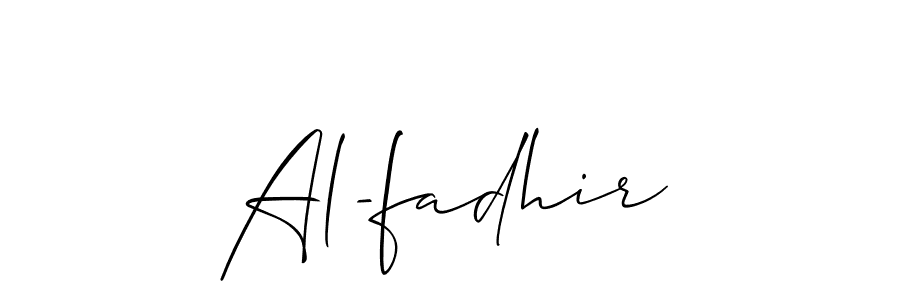 You should practise on your own different ways (Allison_Script) to write your name (Al-fadhir) in signature. don't let someone else do it for you. Al-fadhir signature style 2 images and pictures png