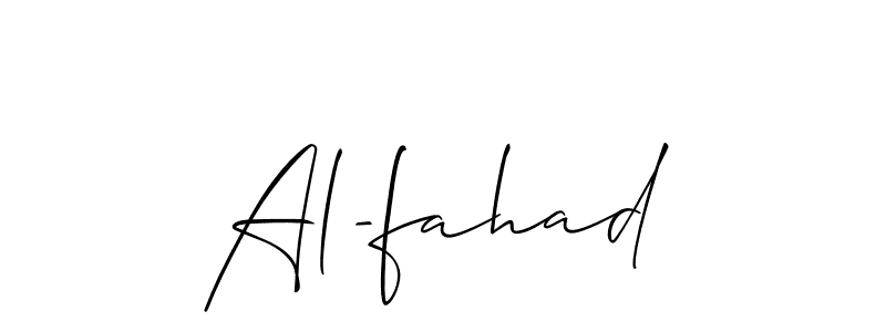 Also You can easily find your signature by using the search form. We will create Al-fahad name handwritten signature images for you free of cost using Allison_Script sign style. Al-fahad signature style 2 images and pictures png