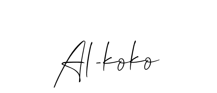 Make a beautiful signature design for name Al-koko. With this signature (Allison_Script) style, you can create a handwritten signature for free. Al-koko signature style 2 images and pictures png
