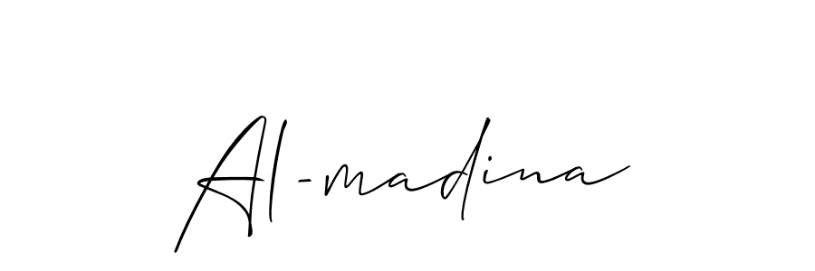 How to make Al-madina signature? Allison_Script is a professional autograph style. Create handwritten signature for Al-madina name. Al-madina signature style 2 images and pictures png