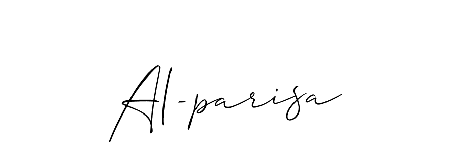 Use a signature maker to create a handwritten signature online. With this signature software, you can design (Allison_Script) your own signature for name Al-parisa. Al-parisa signature style 2 images and pictures png