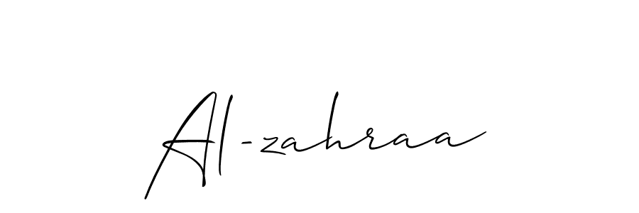 Use a signature maker to create a handwritten signature online. With this signature software, you can design (Allison_Script) your own signature for name Al-zahraa. Al-zahraa signature style 2 images and pictures png