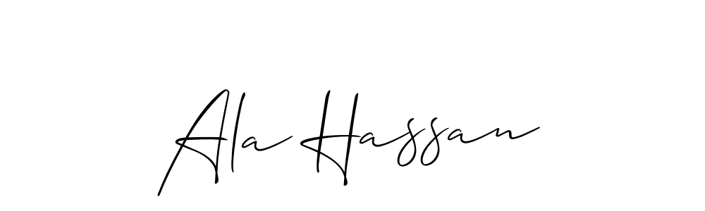 if you are searching for the best signature style for your name Ala Hassan. so please give up your signature search. here we have designed multiple signature styles  using Allison_Script. Ala Hassan signature style 2 images and pictures png