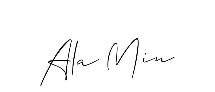 Also You can easily find your signature by using the search form. We will create Ala Min name handwritten signature images for you free of cost using Allison_Script sign style. Ala Min signature style 2 images and pictures png