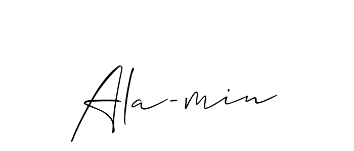 The best way (Allison_Script) to make a short signature is to pick only two or three words in your name. The name Ala-min include a total of six letters. For converting this name. Ala-min signature style 2 images and pictures png