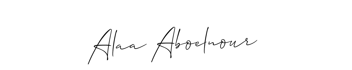 This is the best signature style for the Alaa Aboelnour  name. Also you like these signature font (Allison_Script). Mix name signature. Alaa Aboelnour  signature style 2 images and pictures png