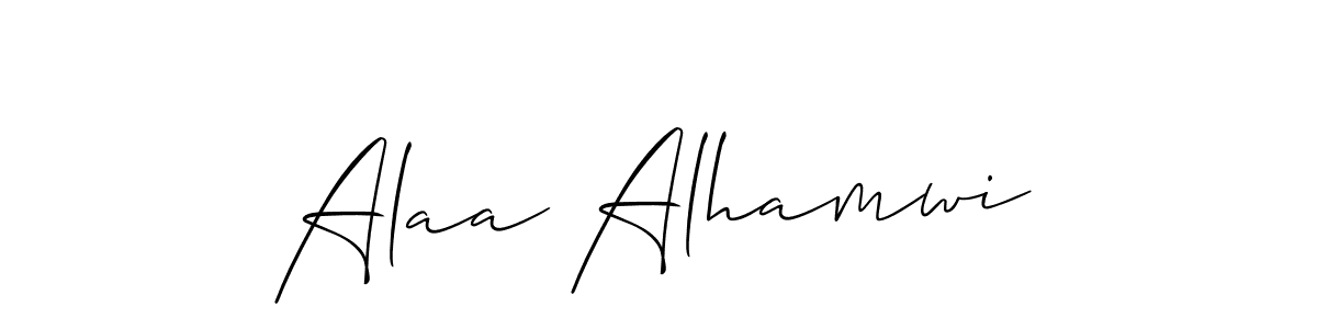 Also we have Alaa Alhamwi name is the best signature style. Create professional handwritten signature collection using Allison_Script autograph style. Alaa Alhamwi signature style 2 images and pictures png