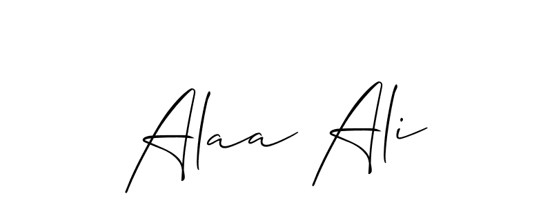 if you are searching for the best signature style for your name Alaa Ali. so please give up your signature search. here we have designed multiple signature styles  using Allison_Script. Alaa Ali signature style 2 images and pictures png