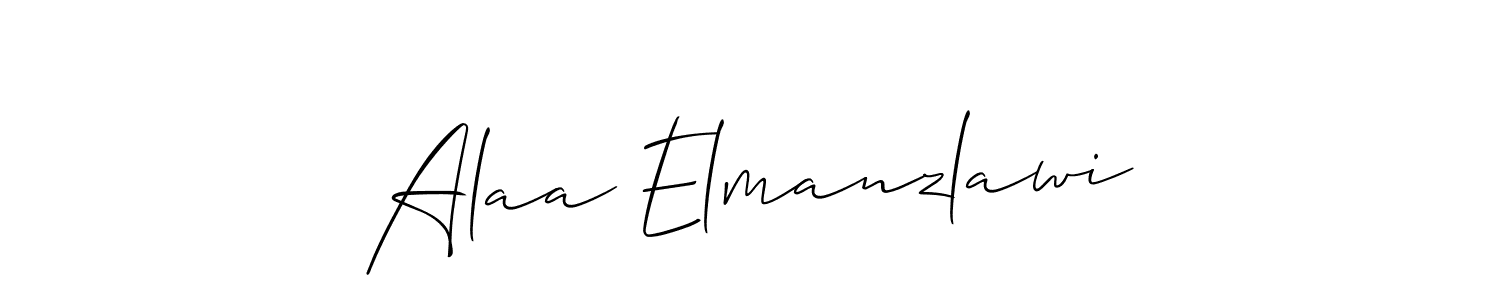How to Draw Alaa Elmanzlawi signature style? Allison_Script is a latest design signature styles for name Alaa Elmanzlawi. Alaa Elmanzlawi signature style 2 images and pictures png