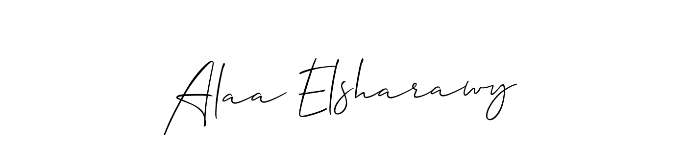 Use a signature maker to create a handwritten signature online. With this signature software, you can design (Allison_Script) your own signature for name Alaa Elsharawy. Alaa Elsharawy signature style 2 images and pictures png