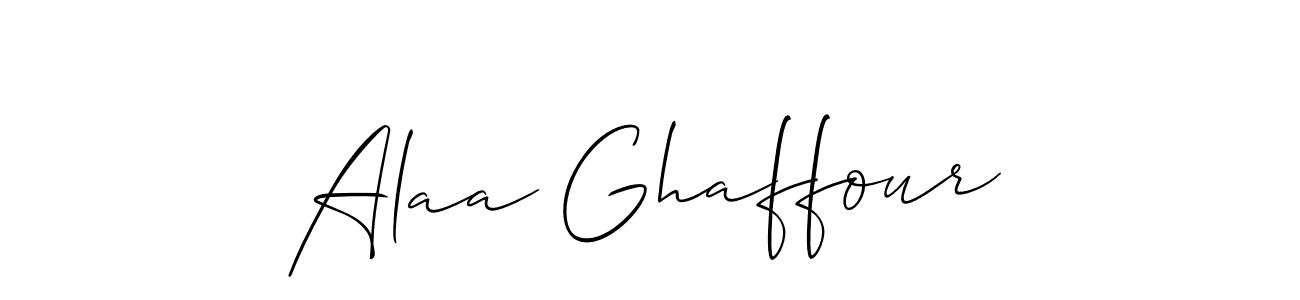 Alaa Ghaffour stylish signature style. Best Handwritten Sign (Allison_Script) for my name. Handwritten Signature Collection Ideas for my name Alaa Ghaffour. Alaa Ghaffour signature style 2 images and pictures png