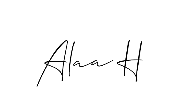 You should practise on your own different ways (Allison_Script) to write your name (Alaa H) in signature. don't let someone else do it for you. Alaa H signature style 2 images and pictures png