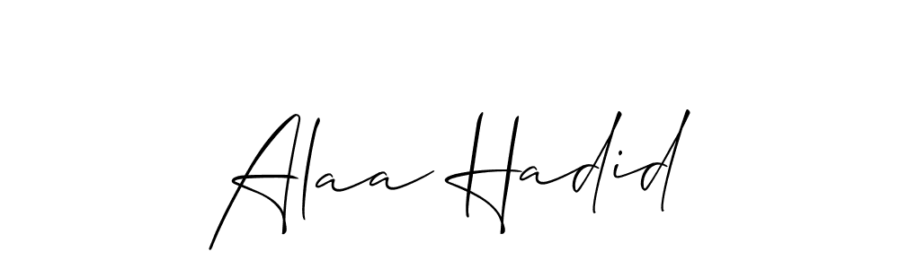 You can use this online signature creator to create a handwritten signature for the name Alaa Hadid. This is the best online autograph maker. Alaa Hadid signature style 2 images and pictures png
