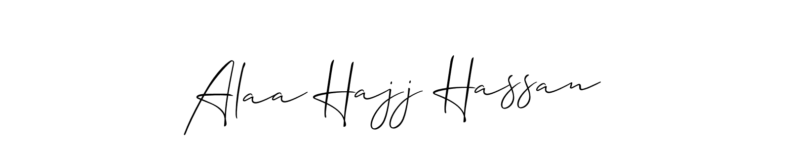 Allison_Script is a professional signature style that is perfect for those who want to add a touch of class to their signature. It is also a great choice for those who want to make their signature more unique. Get Alaa Hajj Hassan name to fancy signature for free. Alaa Hajj Hassan signature style 2 images and pictures png