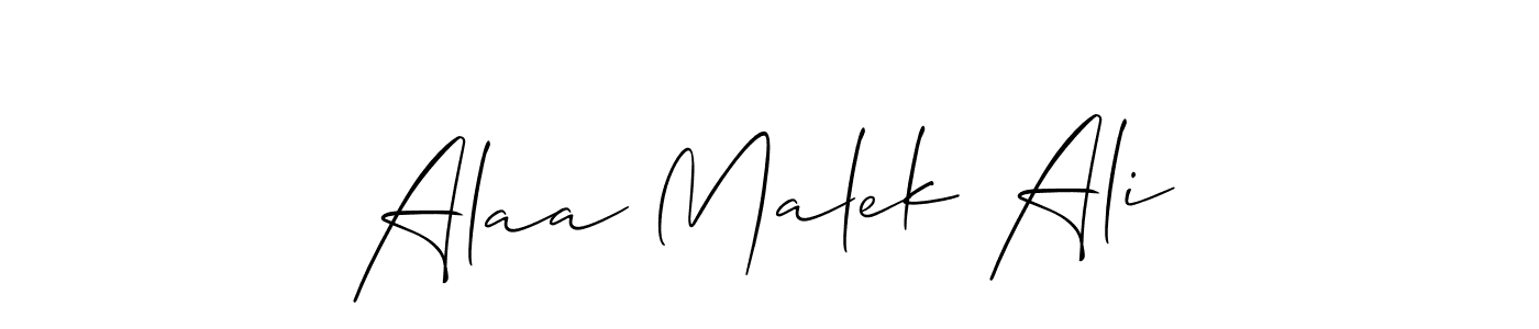 How to Draw Alaa Malek Ali signature style? Allison_Script is a latest design signature styles for name Alaa Malek Ali. Alaa Malek Ali signature style 2 images and pictures png