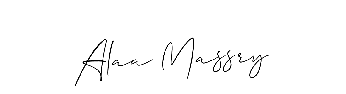 How to make Alaa Massry signature? Allison_Script is a professional autograph style. Create handwritten signature for Alaa Massry name. Alaa Massry signature style 2 images and pictures png