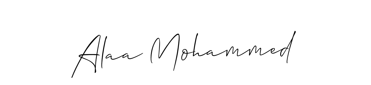 How to make Alaa Mohammed name signature. Use Allison_Script style for creating short signs online. This is the latest handwritten sign. Alaa Mohammed signature style 2 images and pictures png
