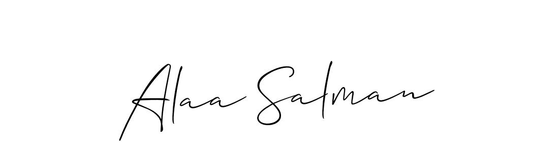 How to make Alaa Salman name signature. Use Allison_Script style for creating short signs online. This is the latest handwritten sign. Alaa Salman signature style 2 images and pictures png