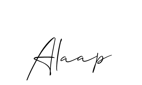 Use a signature maker to create a handwritten signature online. With this signature software, you can design (Allison_Script) your own signature for name Alaap. Alaap signature style 2 images and pictures png